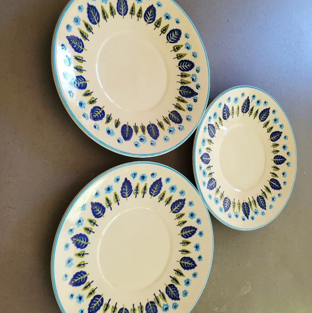 Set of 3 Marcrest Swiss Chalet Saucers